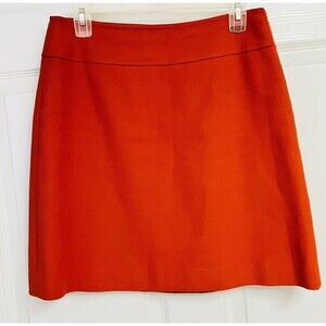 Ann Taylor Womens Size 4 Lined Pencil Skirt Textured Knit Orange